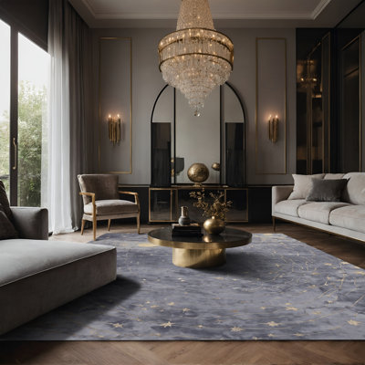 Tapis gris soyeux et moelleux
