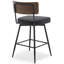 Swivel Upholstered Counter Stool with Metal Frame-1034074895