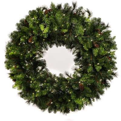 Faux Fir Lighted Wreath