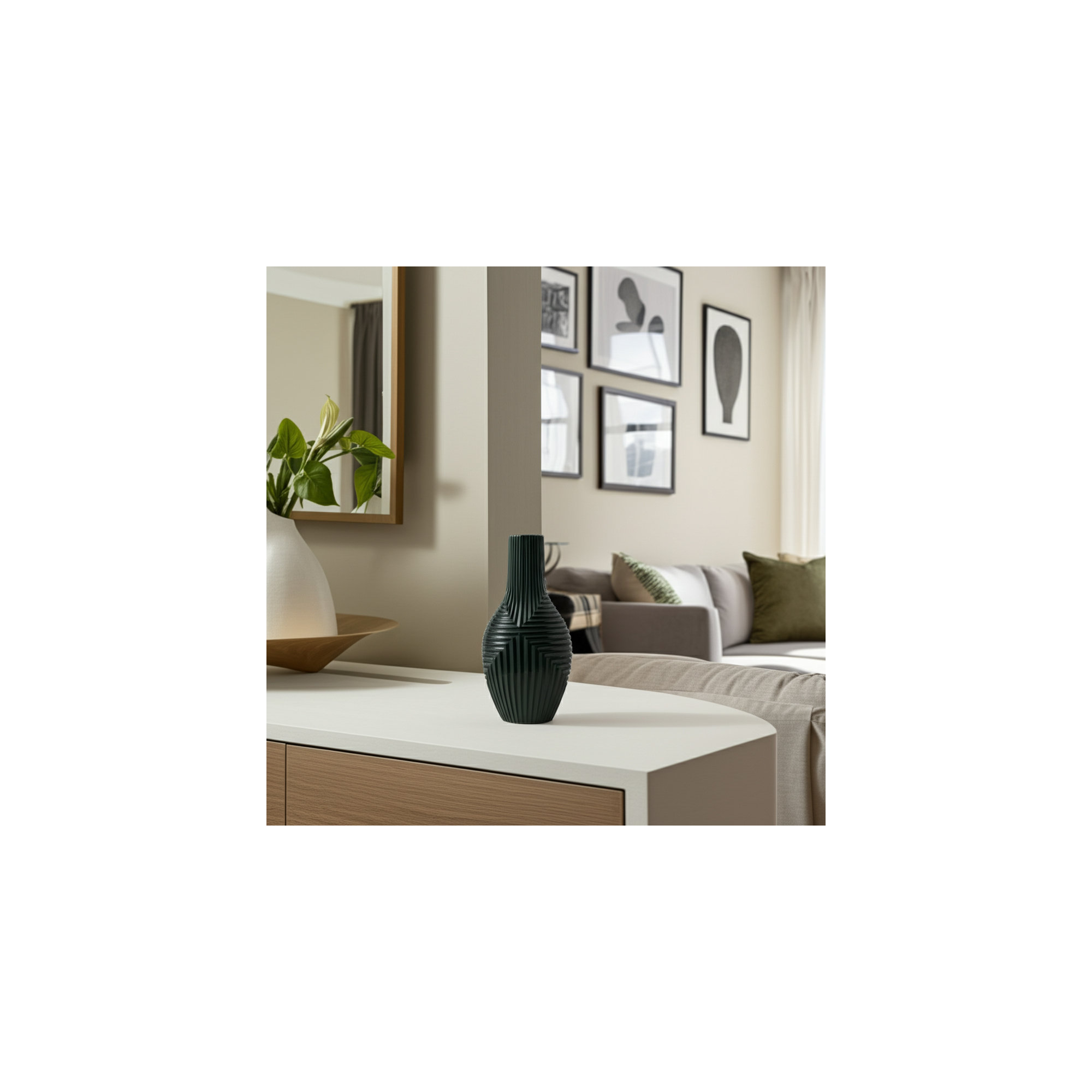 Sagebrook Home Amrita Tribal Modern Ceramic Vase, Green