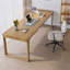 Bureau rectangulaire en bois massif brun clair-310687715