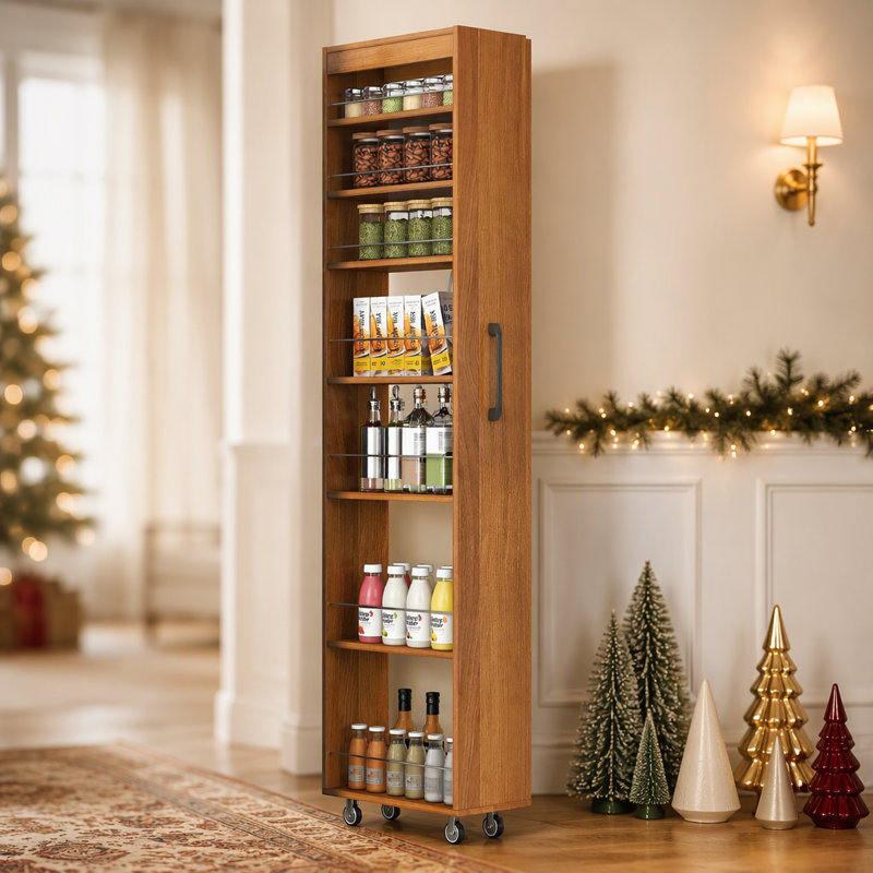 Étagère ouverte 7 côtés multi-fonctions avec rangement à une face pour la cuisine, le salon et les espaces étroits
