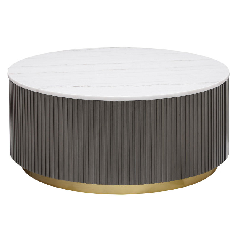 Acus Round Marble Top Coffee Table White | Elegant Design