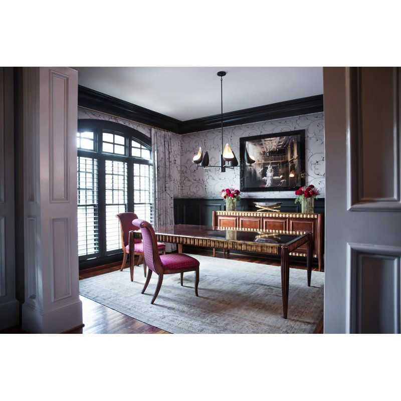 Ren Matte Black 5-Light Geometric Chandelier with Faux Alabaster Globes