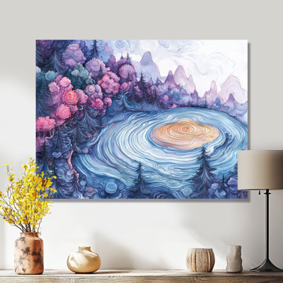 Ireles forêt rose Cyrstal ondule à travers les bois I - forêt grand art mural