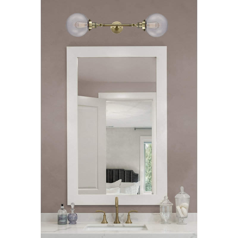 Clementina 2 - Light Dimmable Vanity Light, 60 Watt Vintage Incandescent Bulb, Seedy, Antique Brass