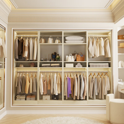 Seward Wood Closet System with Hanging Rods