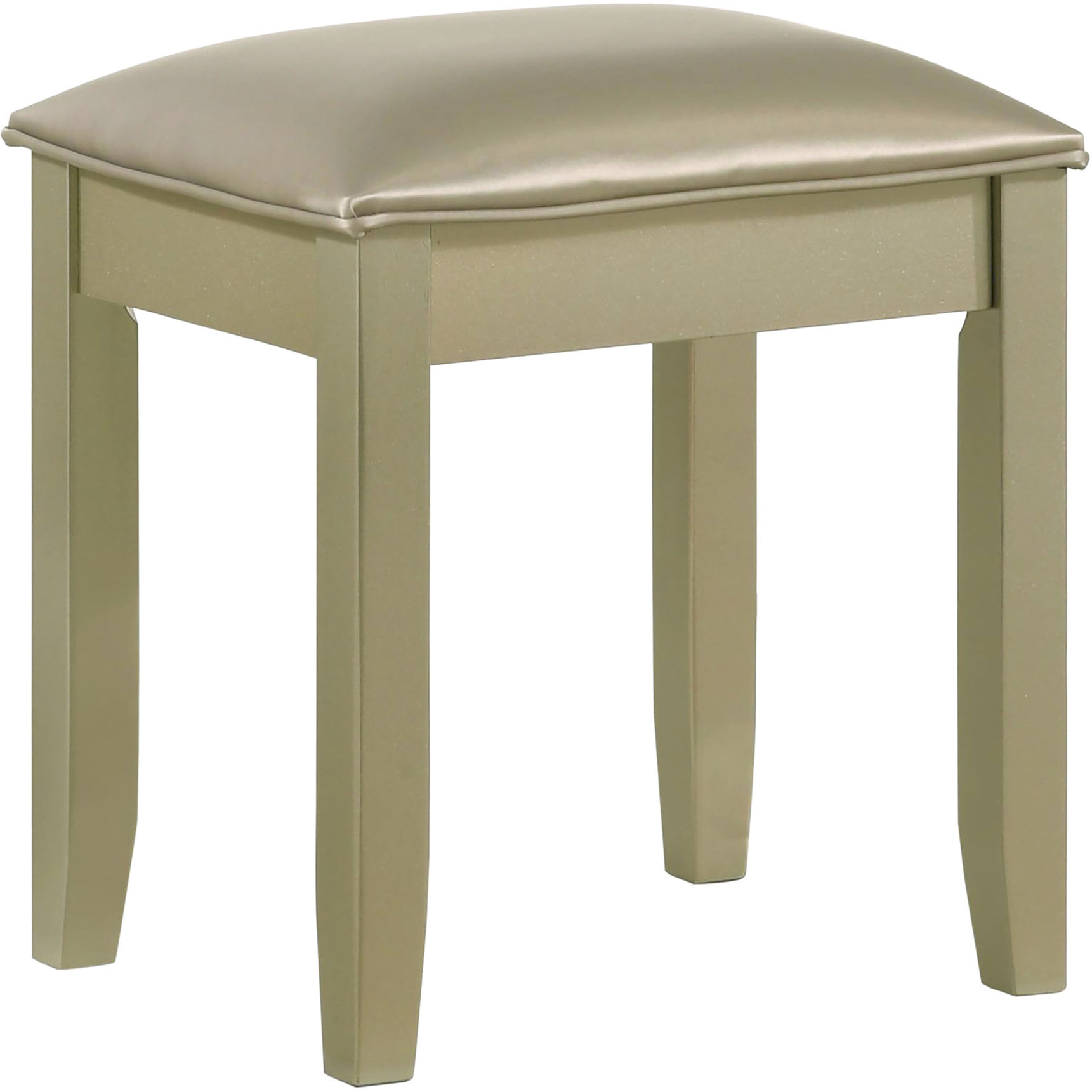 Mercer41 Elegant Rectangular Champagne Vanity Stool With Comfy Foam ...