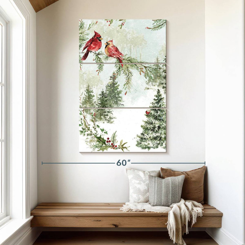 Brampt Christmas Cardinal Greenery, 50" H x 32" W