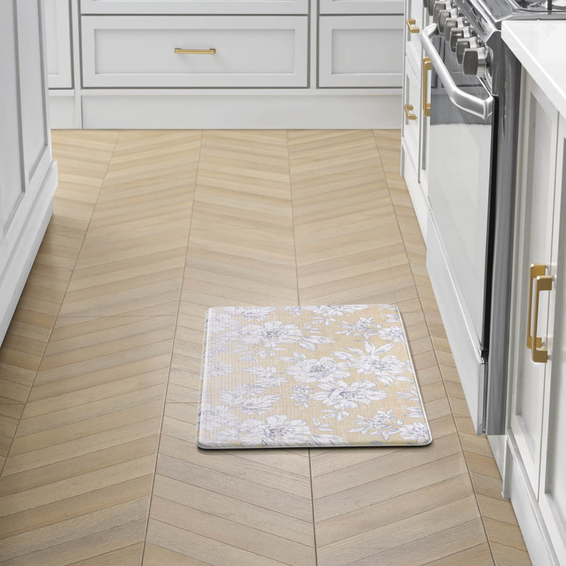 Tapis anti-fatigue debout Laura Irley Iris, Rectangle 1 pi 5 po x 2 pi 8 po, Jaune / or