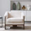 Chaise d'appoint en tissu beige Mid-Century Sierra-884233895