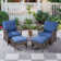 Maximin 4 - Pieces Outdoor Wicker Patio Chair Set with Ottomans and Cushions
