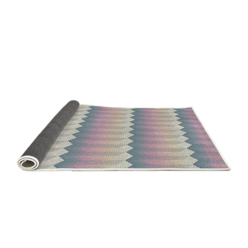Tapis beige/rose à motifs, Rond 5 pi