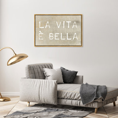 «Life is Beautiful Typographie and Quotes», reproduction d'art textuel sur toile