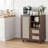 Rattan Buffet Cabinet With Adjustable Shelf, Sideboard With Drawers For Living Room, Kitchen, Entryway-446461573