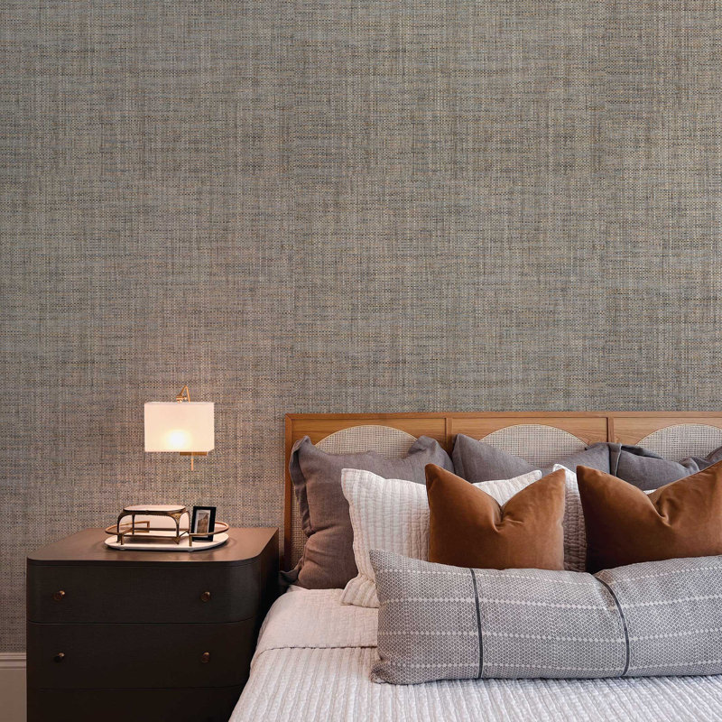 Boxweave Paperweave Wallpaper, Brown/Blue