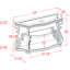 Console de canapé en verre trempé 54 pouces avec tablette de rangement Traditional