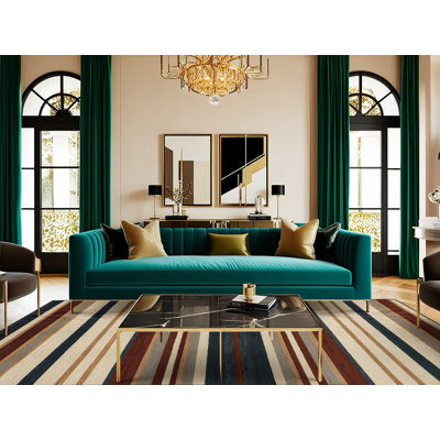  Tapis lavable rayé crème Canyon