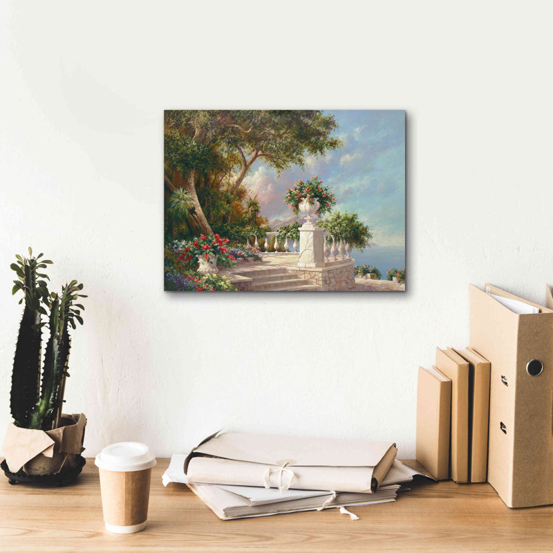 «Balcon au lac de Côme» par Art Fronckowiak, estampe numérique sur toile