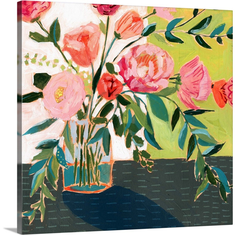 «Quirky Bouquet I» par Victoria Borges, reproduction d'art sur toile, H 20 po x l 20 po x P 1,25 po, Toile tendue