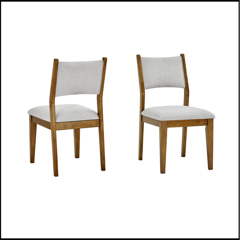 Ensemble de 2 chaises d'appoint en chêne noyer avec tissu gris clair Darla