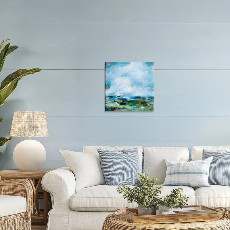 Toile abstraite Got The Blues, design par Wani Pasion, H 17 po x l 17 po