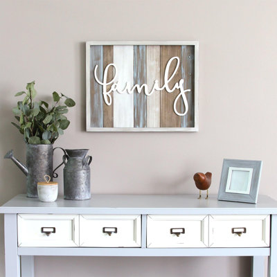Décoration murale en bois rustique « Family »