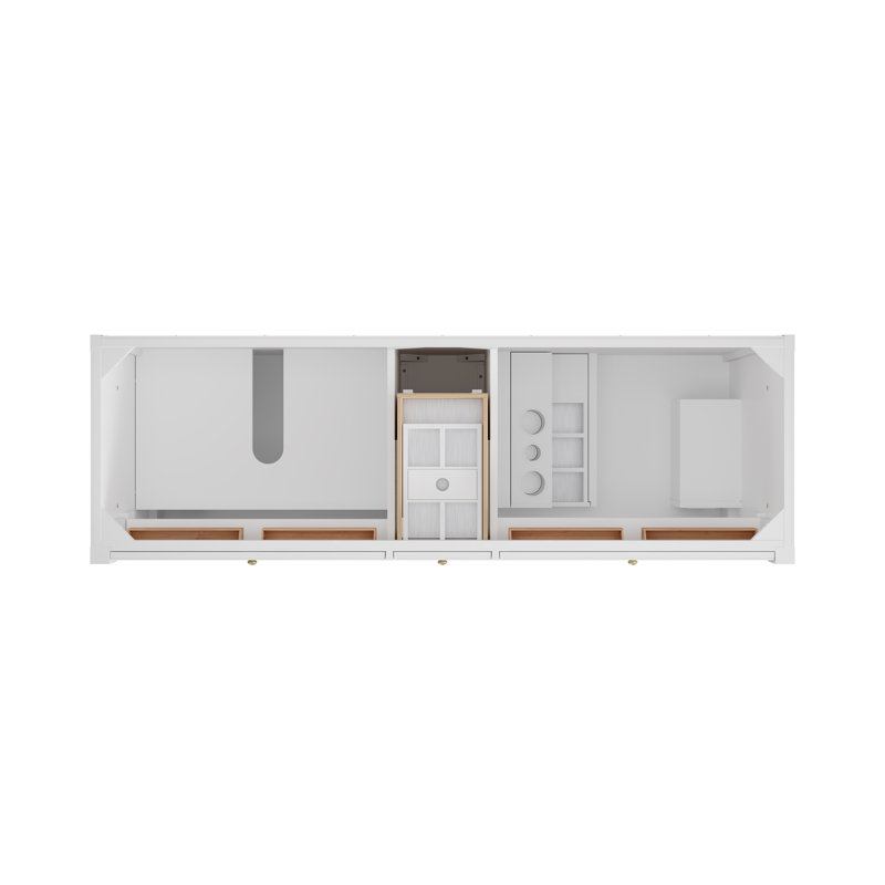 Bellshire 72" W Double Vanity, Charcoal Soapstone, Bright White