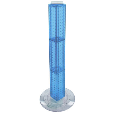Four-sided 4"W x 36"H Pegboard Tower with Revolving 14.5" Base
