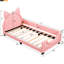 Lit de jour simple en forme de tête de lit Carton Ears en rose - Structure stable revêtue d'un design pratique facile à assembler et à entretenir