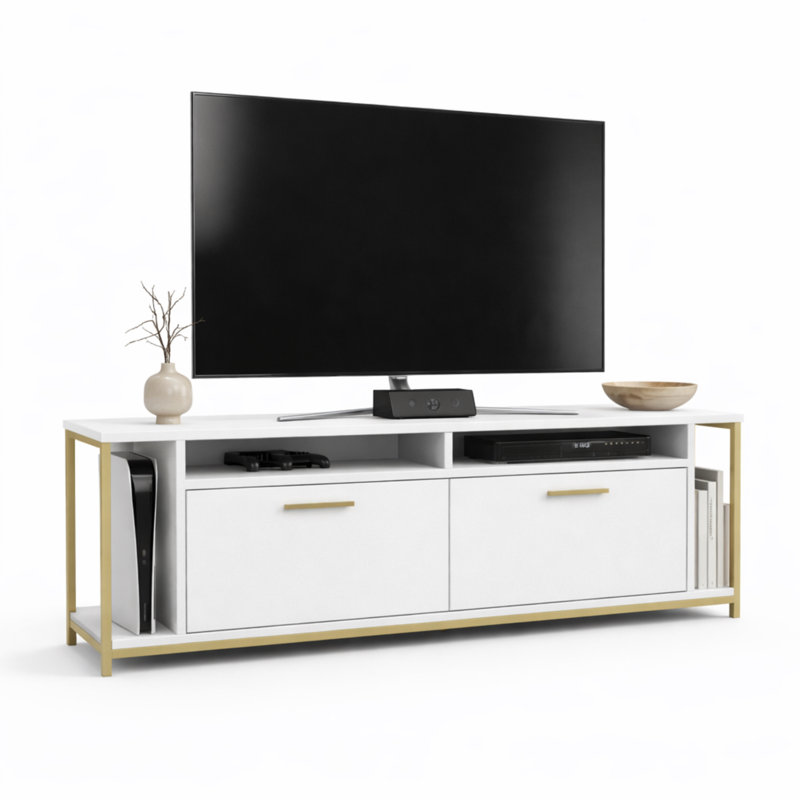 Omar 63" TV Stand for TVs up to 75", White
