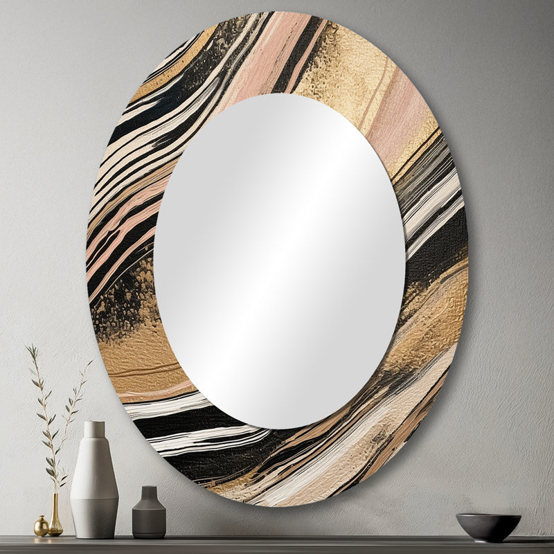 Miroir mural ovale doré, 43 po x 33 po