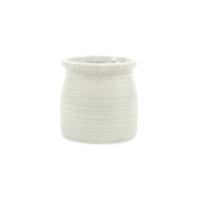 Pot à fleurs en céramique Mott, Blanc, H 4 po x l 3,75 po x P 3,75 po