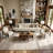 Convertible Sofa Bed & Accent Chairs 3 Piece Set — Modern Beige Living Room Furniture with Metal Frame-2028275912