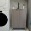 Ensemble de meuble-lavabo moderne avec meuble-lavabo et lavabo, ensemble en céramique brun