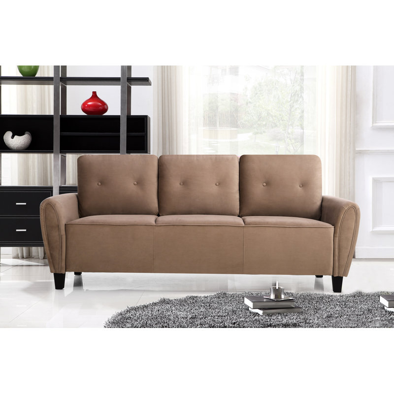 Murrill 80.31'' Velvet Sofa, Brown