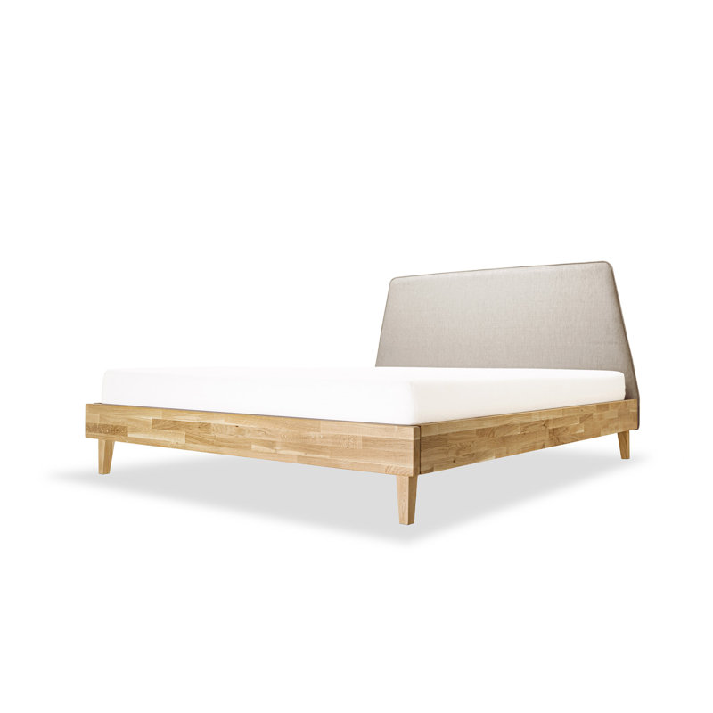 Upholstered Bed, 140 x 200 cm, Taupe
