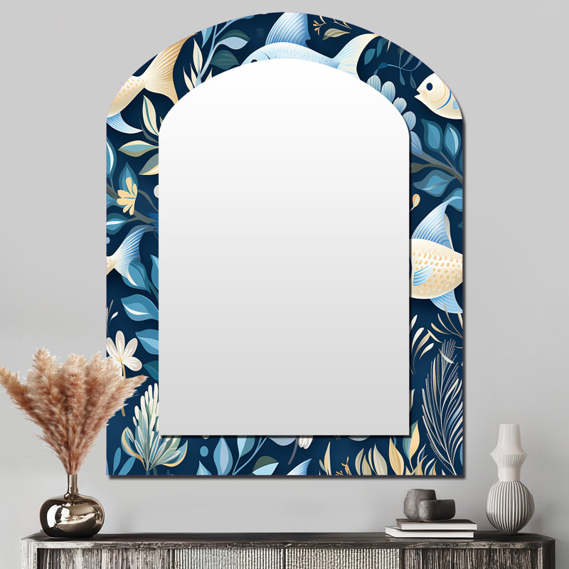 Motif de poisson bord de mer de tranquillité côtière, 43 po x 33 po