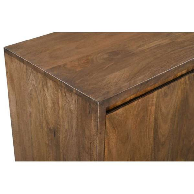 Napa 72" Brown Mango Wood Server with Column Legs & Media Storage