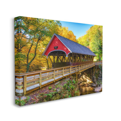 " Red Covered Bridge Woodland Creek " by Rick Berk