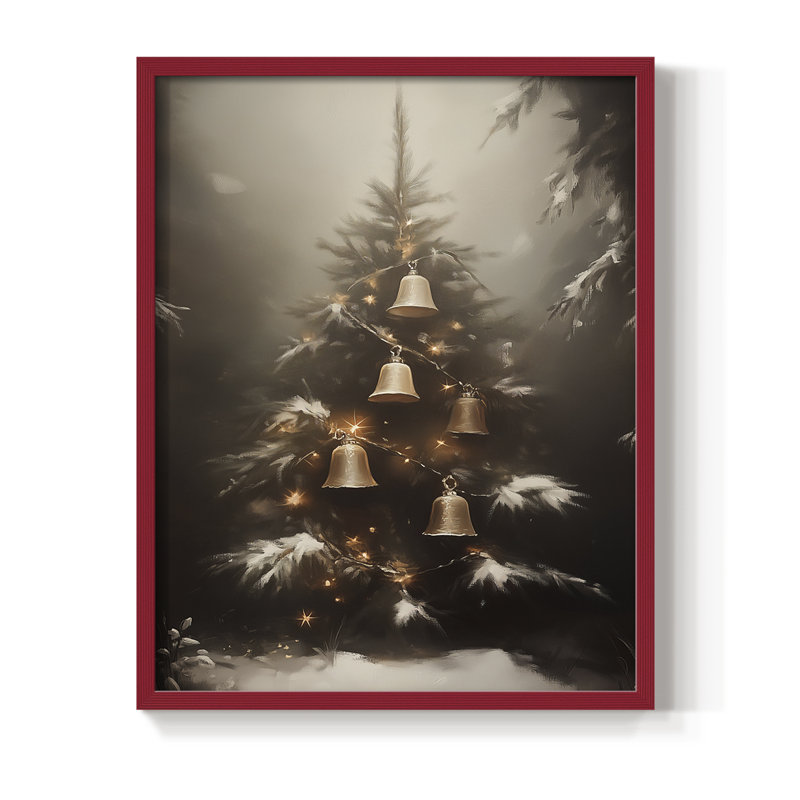 Art des Fêtes de Noël - série 2-CCGCLXVI, reproduction encadrée - bois massif, H 15 po x l 12 po, Rouge