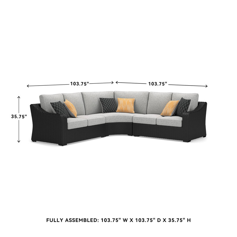 Canapé modulaire d'extérieur 3 pièces Beachcroft