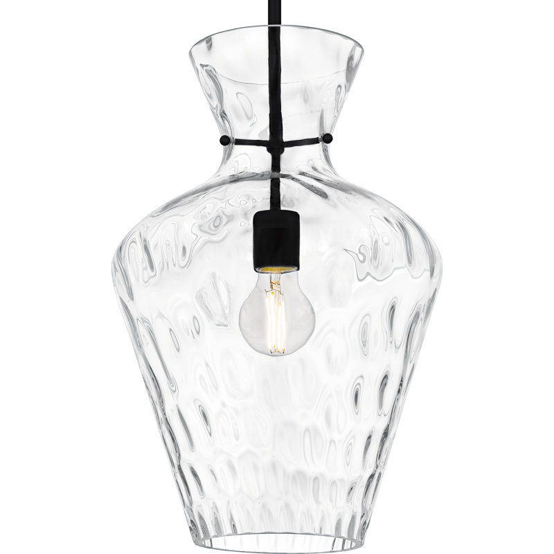 Luminaire suspendu 1 lumière Hollis, Noir mat