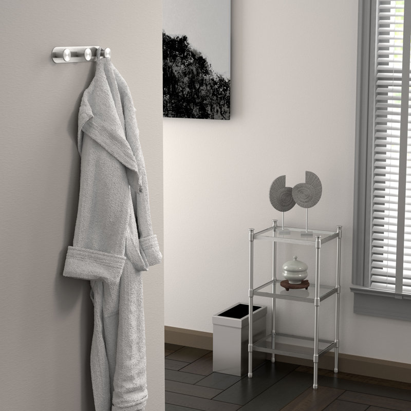 Crochet mural Glamour pour salle de bain, cuisine, chambre à coucher | Serviette, peignoir, manteau, support à chapeau avec 3 crochets