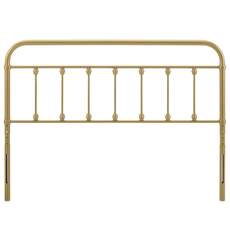 Ellen Classic Metal Headboard, Gold, Full