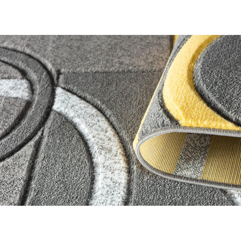 GloryRugs Modern Soft Hand-Carved Area Rug with Fluffy Texture for Indoor (Yellow), Rectangle 2' x 3'