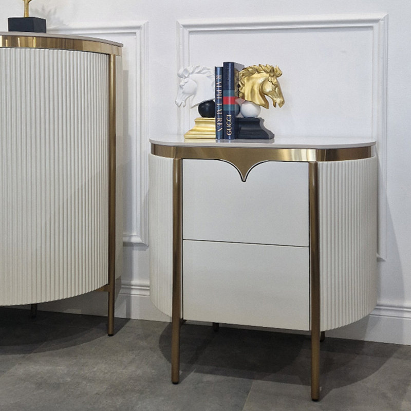 60cm W Stainless Steel Bedside Table