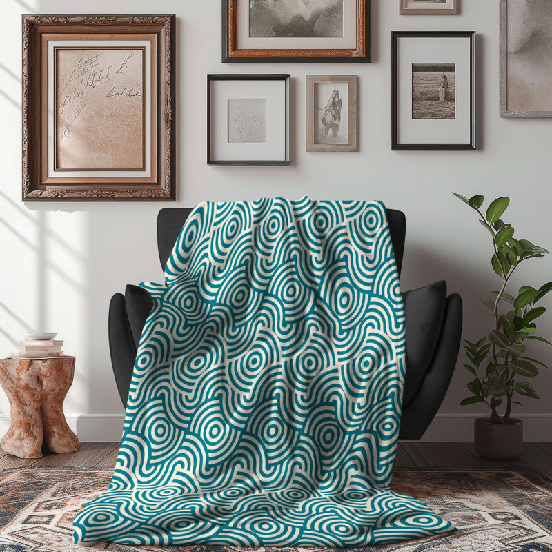 Retro Trend - couverture sherpa de qualité supérieure 1 pièce, Grand lit