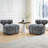 2-Pieces Zebra Strips Accent Chair With Cylindrical Back Chenille Upholstered Cozy Chair With Wood Frame Cute Chair For Living Room, Bedroom-123044676