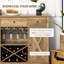 Armoire-bar Farmhouse, armoire à vin avec 3 tiroirs, armoire buffet avec support à vin en forme de X et porte-verres à pied, grain de chêne rustique